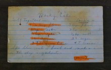 Vintage recipe card