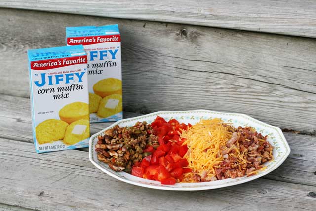 Ingredients to make Spicy Cornbread Salad. Click through for recipe instructions.
