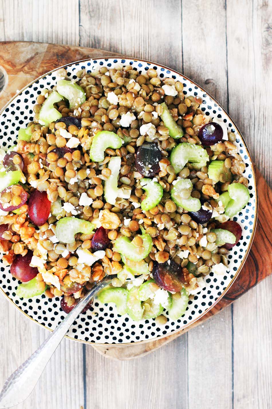 Lentil, walnut, Feta, and grape salad: A budget-friendly and unique salad recipe!