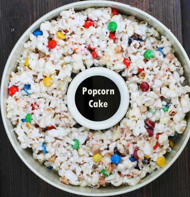 Popcorn cake recipe. Because every cake should be this fun. Click through for recipe.