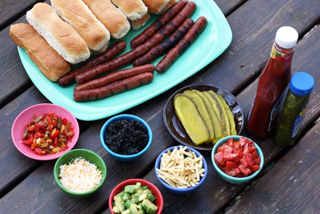Build your own hot dog bar
