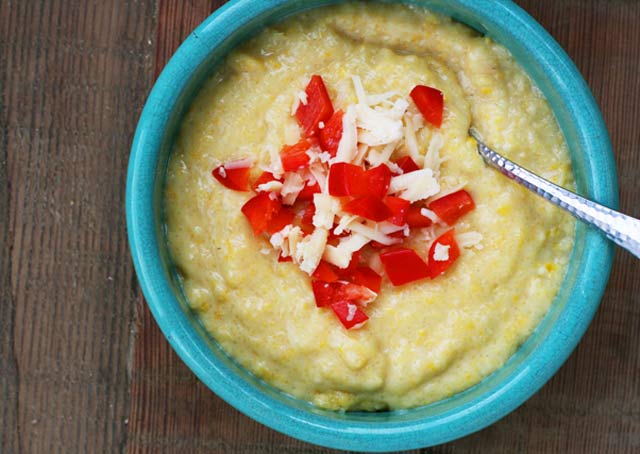 Cheesy cornbread soup: A copycat recipe from Starboard Market in Clear Lake, Iowa. Click through for recipe.