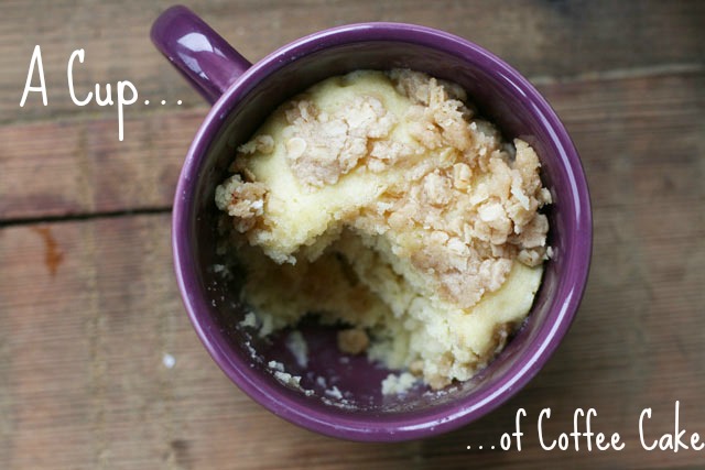 A cup of coffee cake recipe. One of the Top 5 "In a Mug" Recipes of all time!