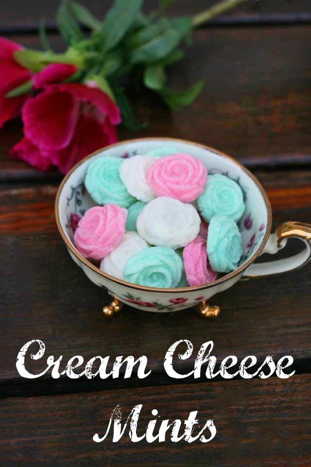 Old-fashioned cream cheese mints. Can be customized for graduations, baptisms, weddings, showers, and other celebrations.