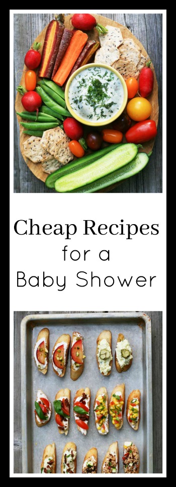 Cheap recipes for a baby shower. Click through for money-saving tips and recipes!