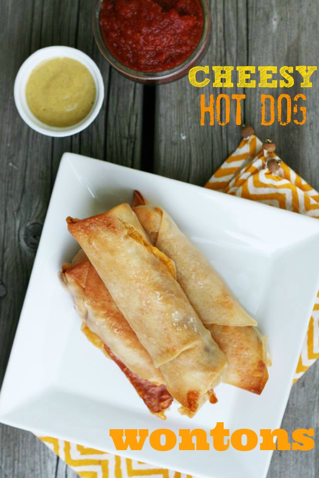 Cheesy hot dog wontons recipe, from Cheap Recipe Blog