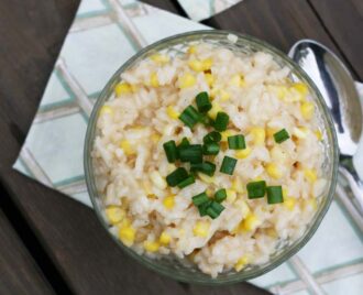 Sweet corn risotto recipe, from Cheap Recipe Blog