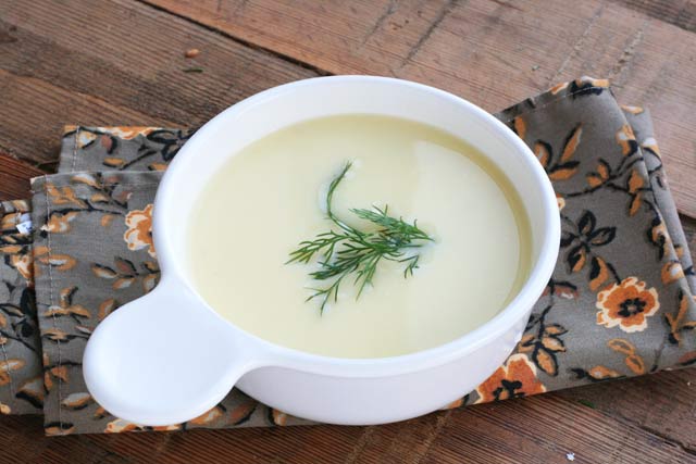 Greek lemon and egg soup, made by Cheap Recipe Blog