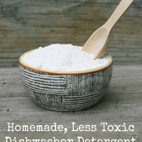 Homemade less-toxic dishwasher detergent, from Cheap Recipe Blog