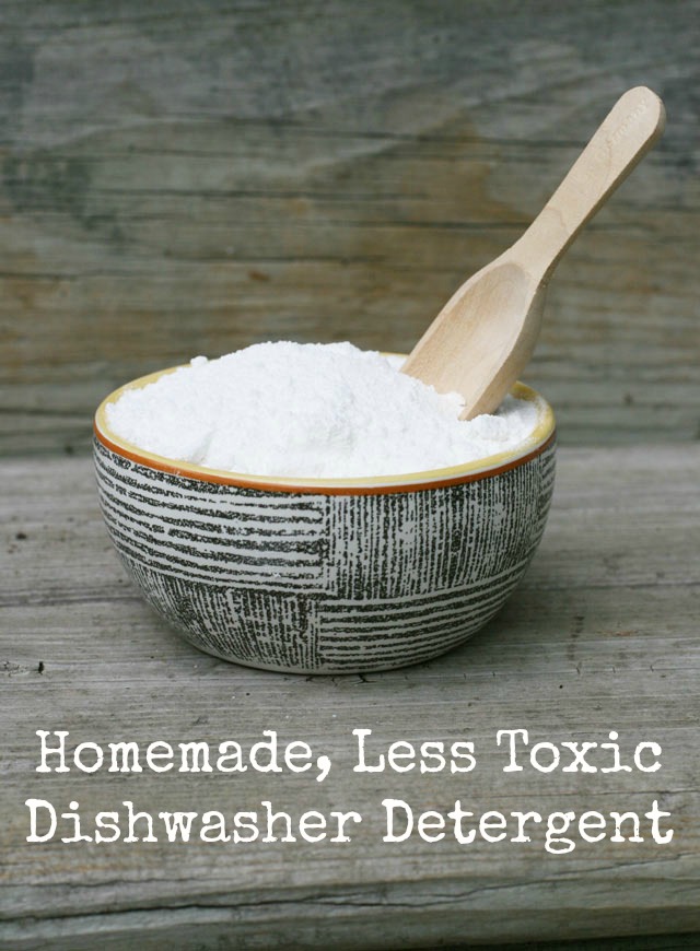 Homemade less-toxic dishwasher detergent, from Cheap Recipe Blog