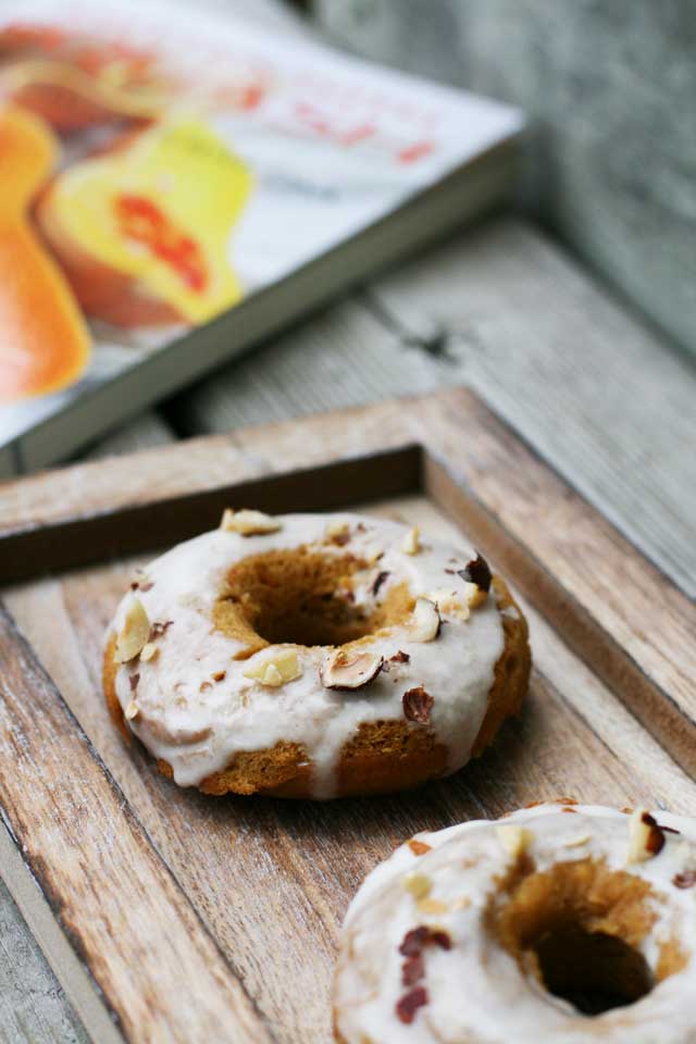 Brown butter delicata donuts with simple vanilla glaze, from Smitten With Squash by Amanda Paa