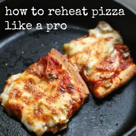 How to reheat pizza like a pro, from Cheap Recipe Blog. Crispy crust, melty cheese - it's just perfect!