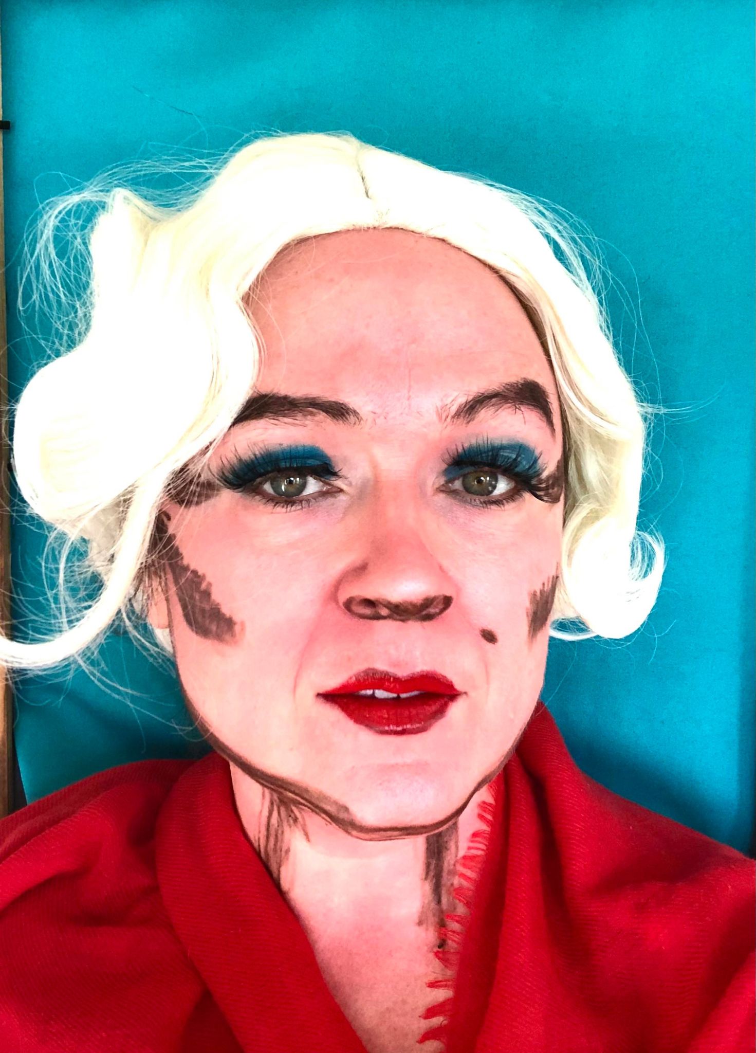 Halloween costume idea: Andy Warhol's Marilyn Monroe painting on silkscreen