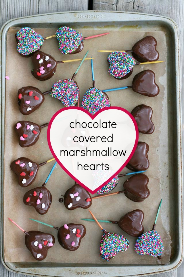 Chocolate-covered marshmallow hearts (with homemade marshmallows!) Repin to save.