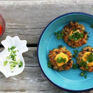 Got leftover rice? Make these cheese and kale rice fritters. Click through for recipe.