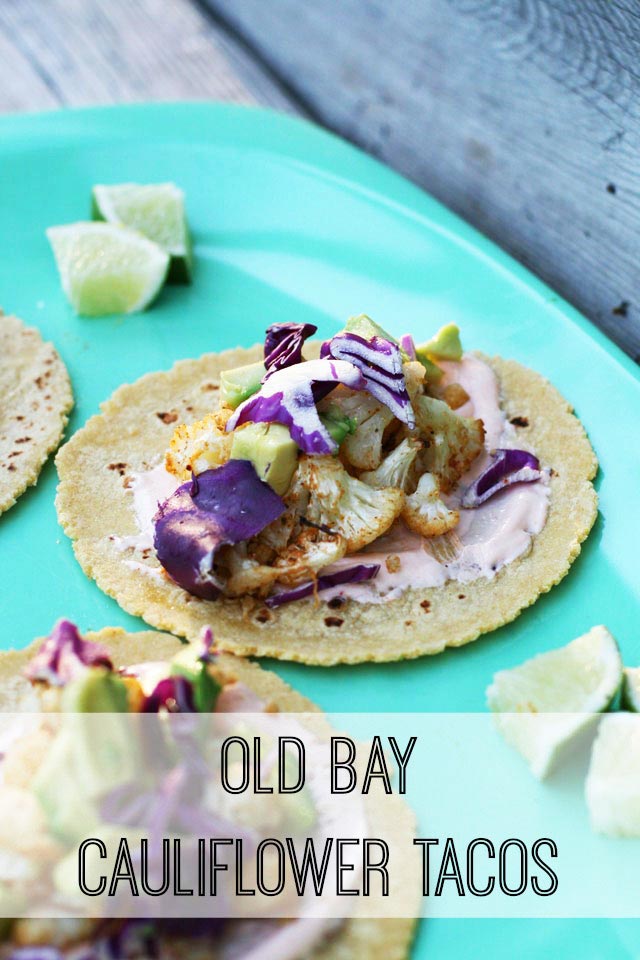 Old Bay Cauliflower Tacos - A vegetarian taco that is hearty and flavorful! Click through for details.