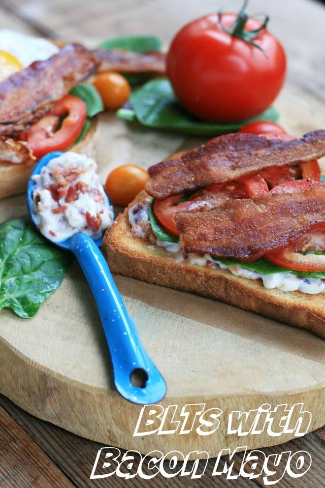 BLT sandwiches with BACON mayonnaise. Oh my wow these were good. Repin to save!