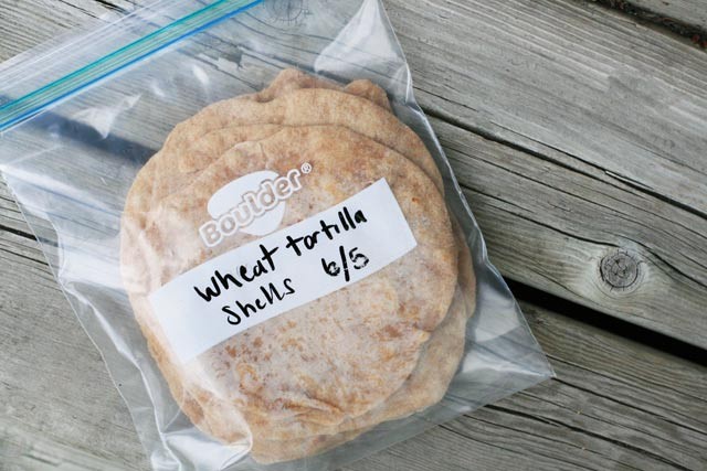 Got extra whole wheat tortilla shells? Freeze them for future use and reheat in the microwave or on the stovetop.