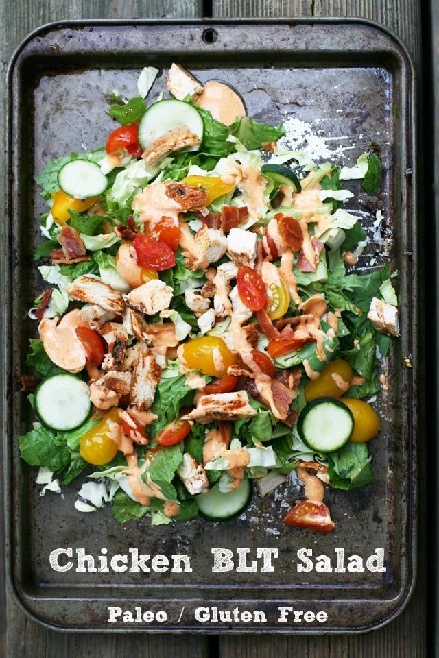 Paleo chicken BLT salad. Finally, a salad that really fills you up!