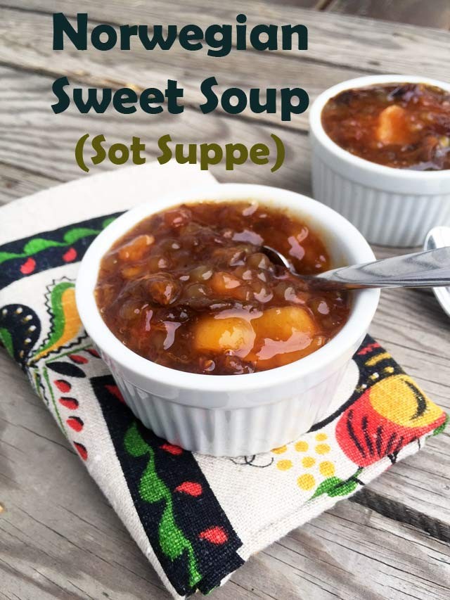 Norwegian sweet soup (sot supper) recipe. A special occasion recipe that's totally unique and totally Norwegian!