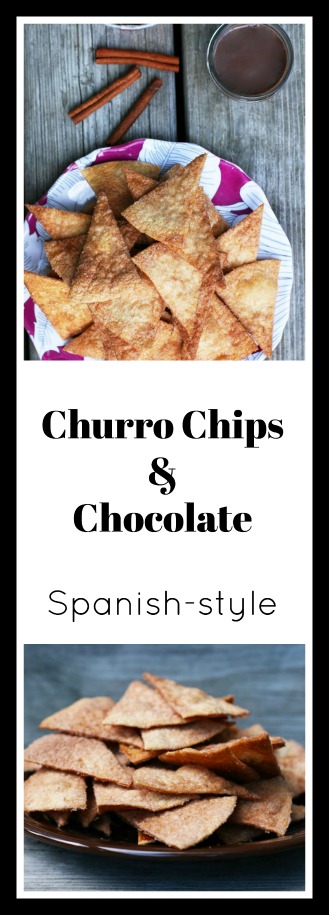 Churro chips con chocolate - A cheap dessert inspired by Spanish churros con chocolate. Click through for recipe!
