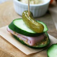 Breadless cucumber sandwiches: Use cucumber slices as the base, add meats, cheese, and your favorite condiment. Yum!