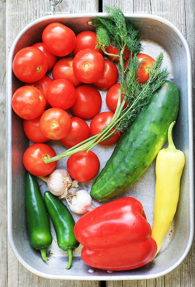 Use these farmers market veggies to make a refreshing gazpacho. Click through for recipe!