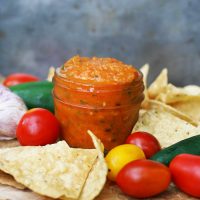 Roasted tomato salsa, with the best from the farmer's market.