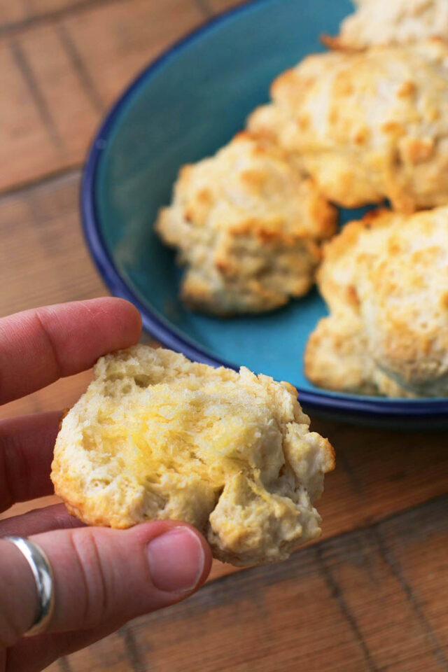 Buttermilk baking powder drop biscuits: The foolproof method of making baking powder biscuits. Extremely cheap, as well!