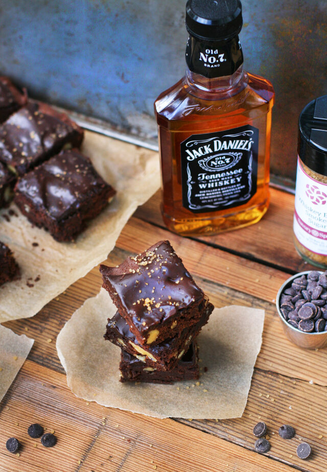 Whiskey brownies with whiskey ganache: Double trouble. The best brownies I've ever eaten!