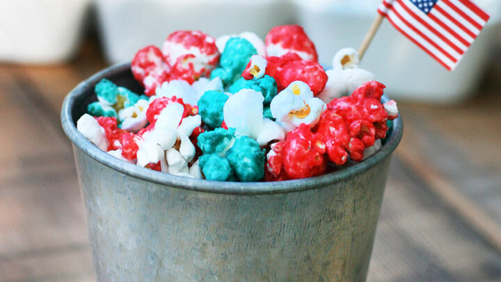 red white and blue popcorn kernels