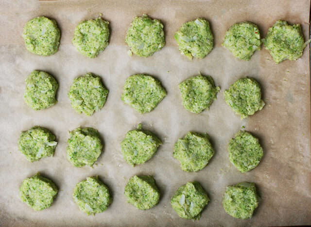 Learn how to make cheesy keto broccoli-cauliflower tots.