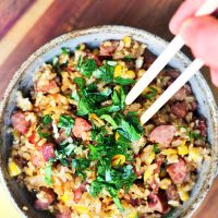 Ring bologna & sweet corn fried rice: A delicious, hearty fried rice recipe.