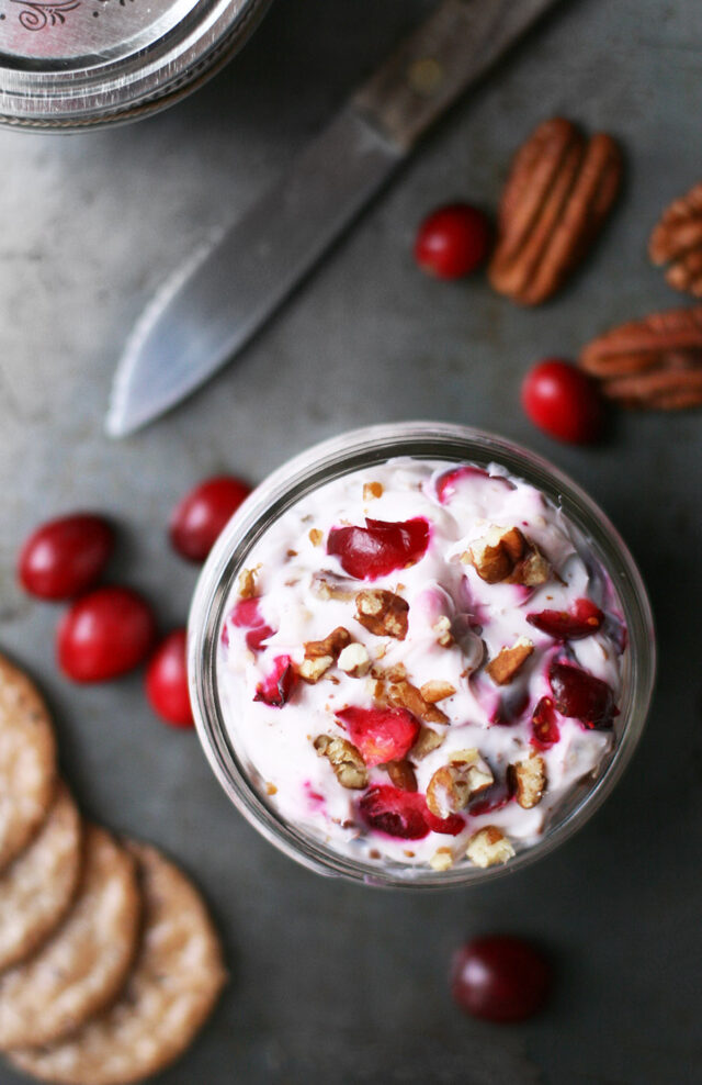 Pecan-cranberry dip: A festive, pretty dip that's easy and cheap to make!