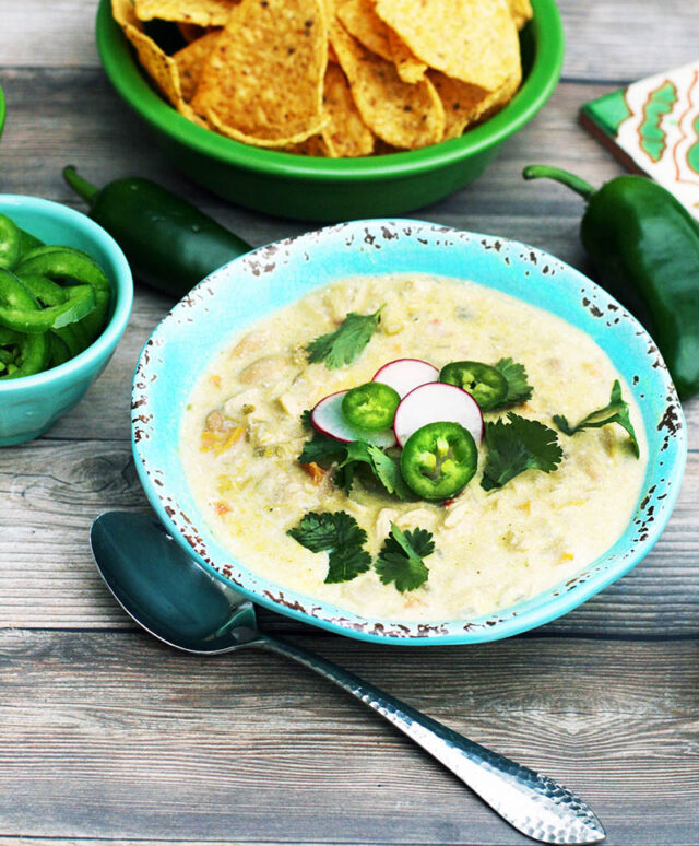 Creamy white chicken chili: My favorite recipe. Full of flavor, with customizable spice levels.
