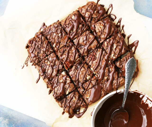 How to make boxed brownies taste better: Add a simple chocolate glaze.