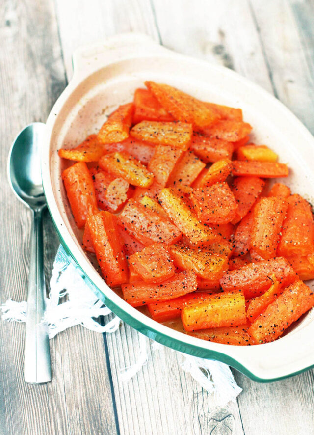 Cheap, simple buttery baked carrots: Costs about $1.00 for the whole recipe!