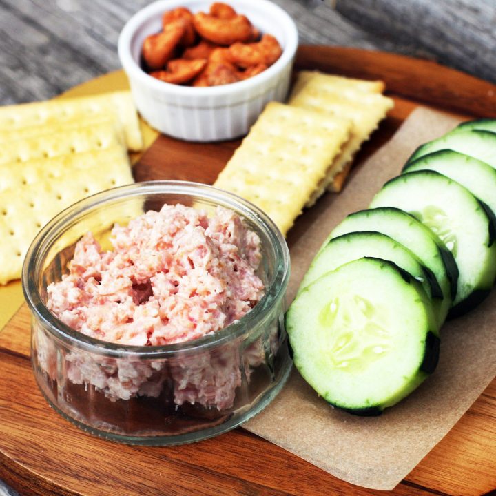 Simple ham salad: Just 3 ingredients makes a delicious ham spread for bread, crackers or veggies.