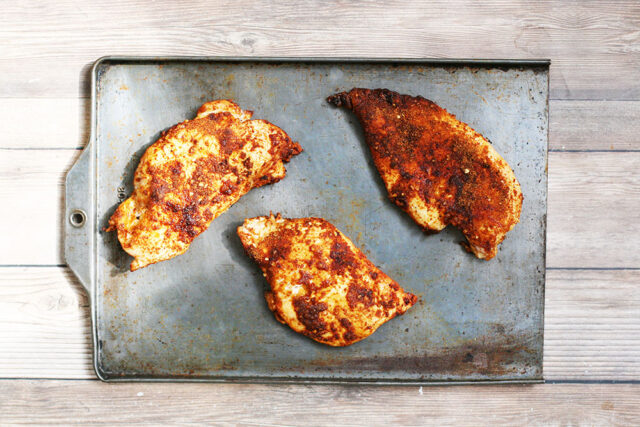 Learn how to make fajita-style chicken in the oven. Click through for flavorful recipe!
