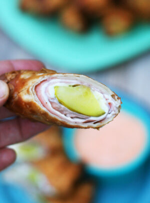 Ham And Pickle Roll Up Egg Rolls
