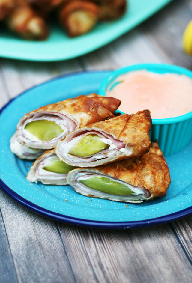Ham and pickle roll up egg rolls: The craziest, best flavor combination made into an egg roll. Yasss!
