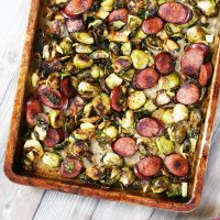 Maple-roasted Brussels sprouts and ring bologna recipe. Get instructions!