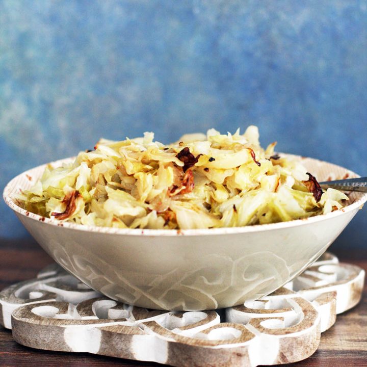 Savory roasted cabbage: A SUPER affordable side dish that's also super healthy.