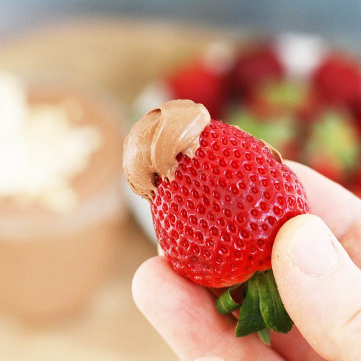 3 ingredient chocolate truffle dip. Takes about 15 minutes to make!