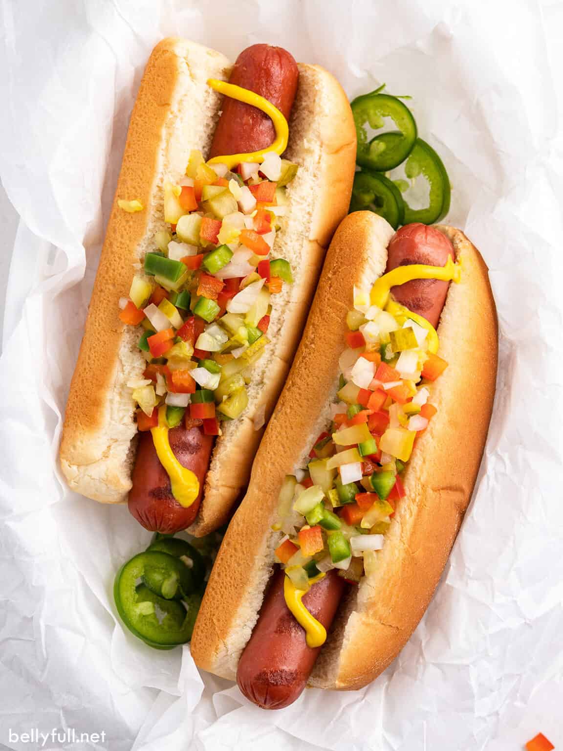 Pickle de gallo, a flavorful topping for hot dogs