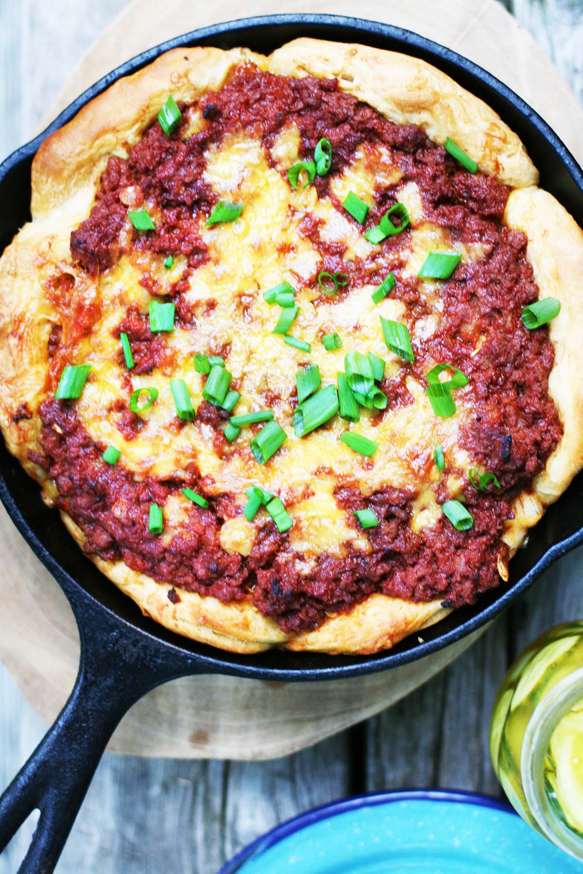 Cheesy sloppy joe pie: Perfect for a weeknight meal. Comes together fast but is totally satisfying!