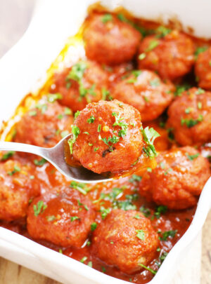 Ham Balls (With Extra Sauce For Topping!)