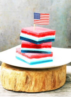 Red, White, and Blue Layered Jell-O