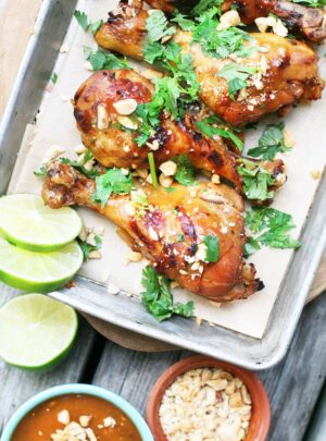 Slow Cooker Thai Peanut Chicken Drumsticks