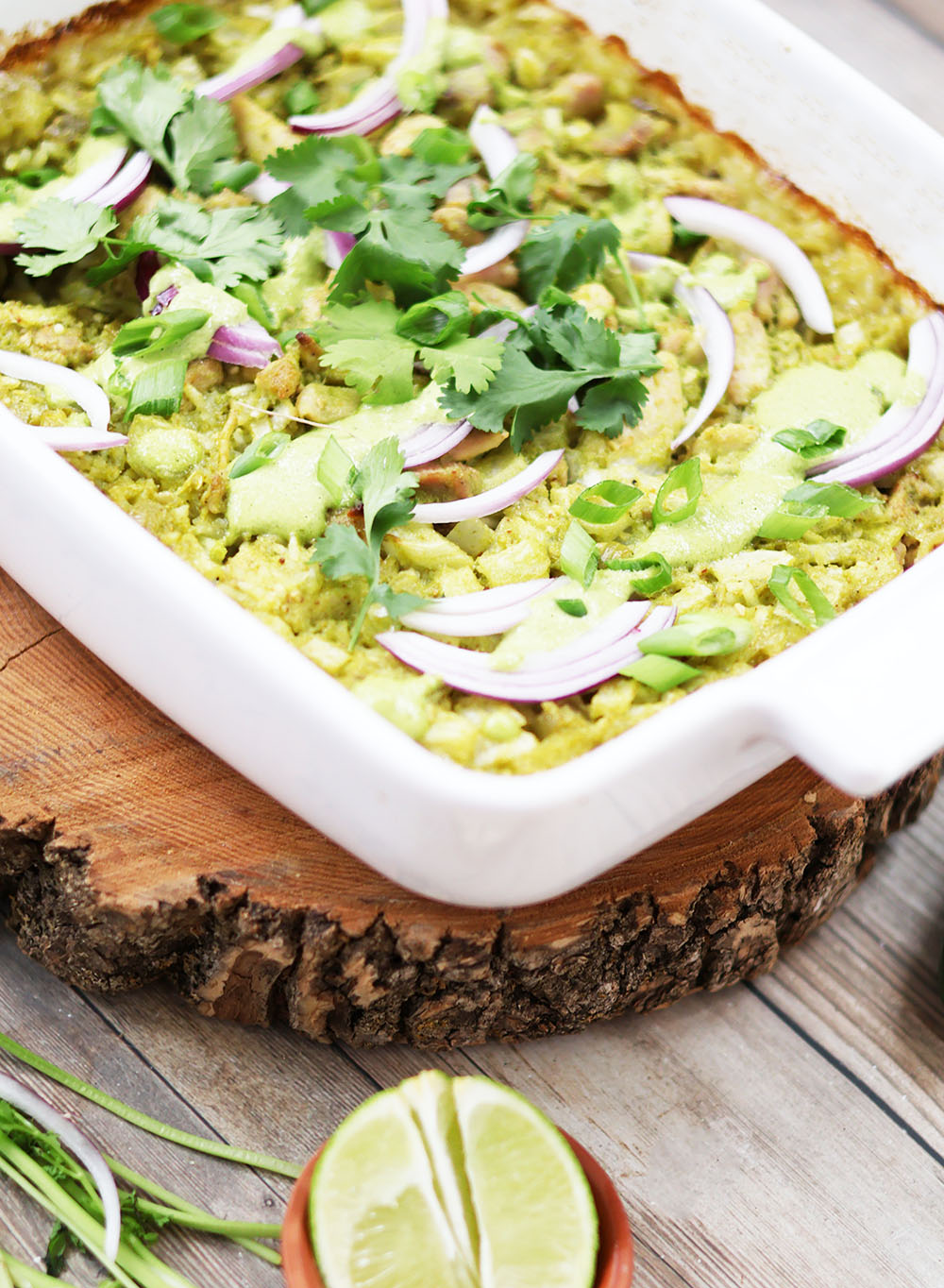Peruvian chicken and rice bake: With spicy, tangy aji verde providing great flavor. Click through for recipe.